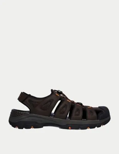 Skechers Mens Tresmen Outseen Slip On Sandals - 9 - Chocolate, Chocolate,Grey