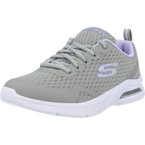 Skechers MICROSPEC MAX Electric Jumps Sneaker, Gray Mesh/Lavander Trim,