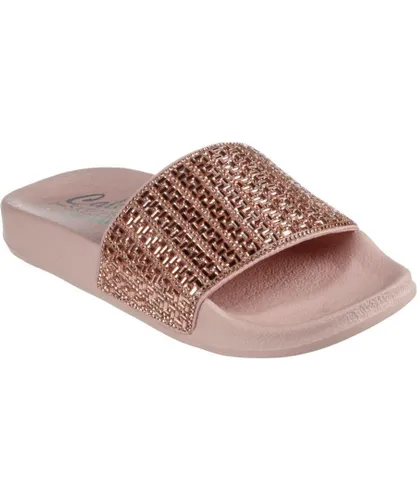 Skechers Pop Ups New Sparkle Slides Womens - Pink Mixed Material