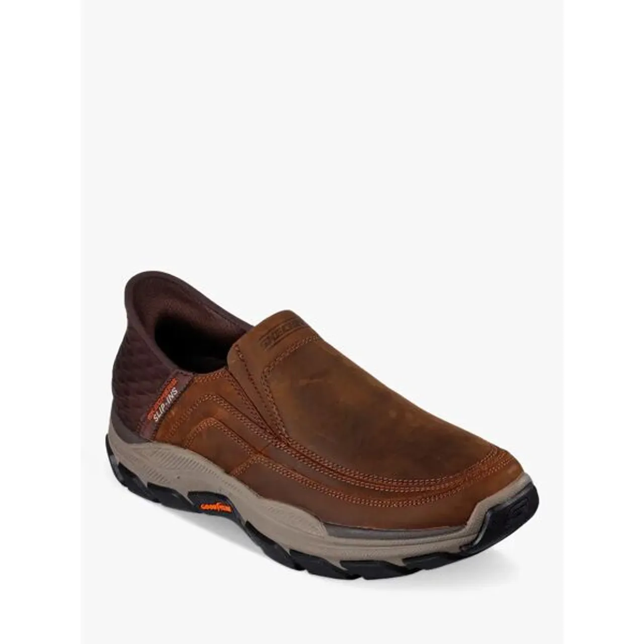 Skechers Respected Elgin Slip-On Shoes - Dark Brown - Male