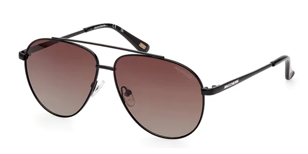 Skechers SE6276 Polarized 01H Men's Sunglasses Black Size 58