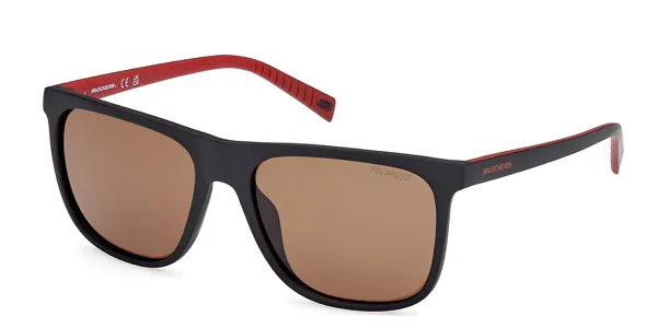 Skechers SE6290 Polarized 02H Men's Sunglasses Black Size 56