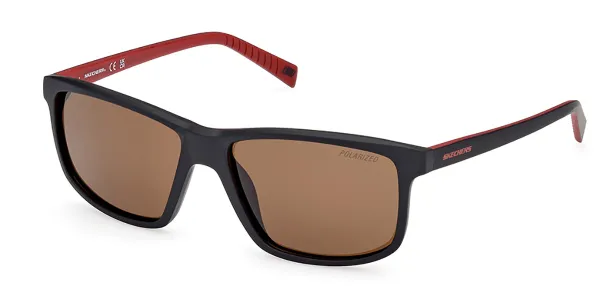 Skechers SE6291 Polarized 02H Men's Sunglasses Black Size 57