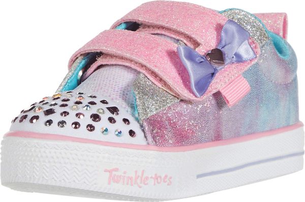 Skechers SHUFFLE LITES, Girl's Low-Top Trainers, Pink (Light Pink Textile/Turquoise & Silver Trim Lpmt), 6 Child UK (22.5 EU)
