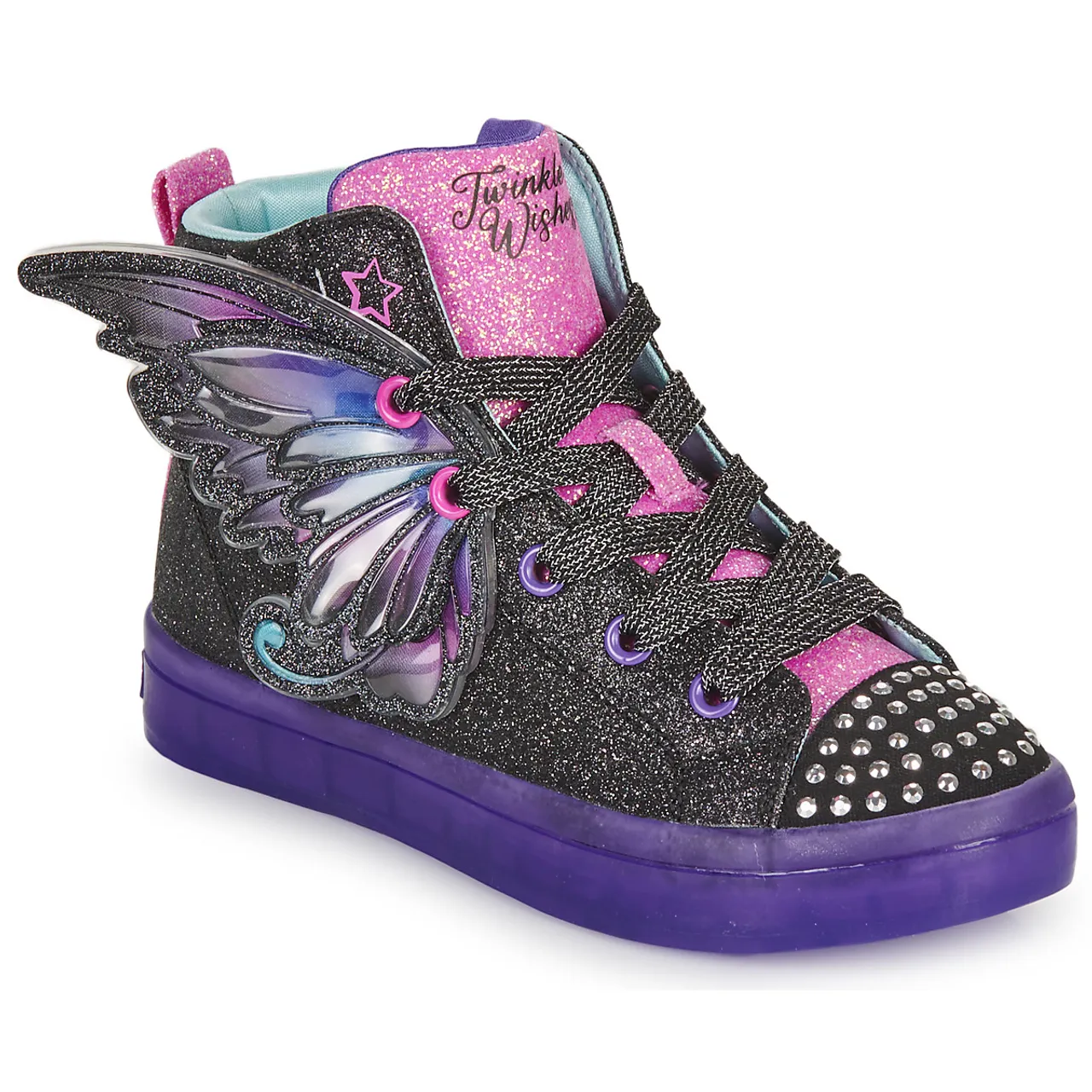 Skechers  TWI-LITES 2.0  girls's Children's Shoes (High-top Trainers) in Black