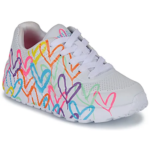 Skechers  UNO LITE BASKETS  girls's Children's Shoes (Trainers) in White