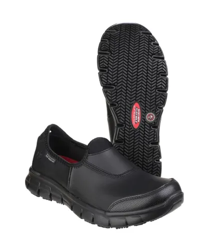 Skechers Womens/Ladies Sure Track Slip Resistant On Work Safety Shoes - Black Leather