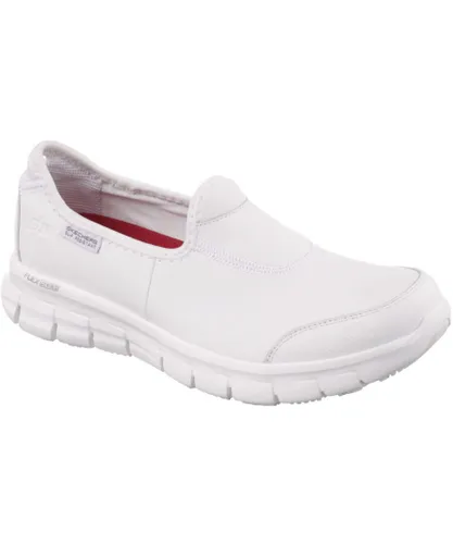 Skechers Womens/Ladies Sure Track Slip Resistant On Work Safety Shoes - White Leather