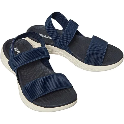 SKECHERS Womens On The Go 600 Flawless Sandals Navy/White