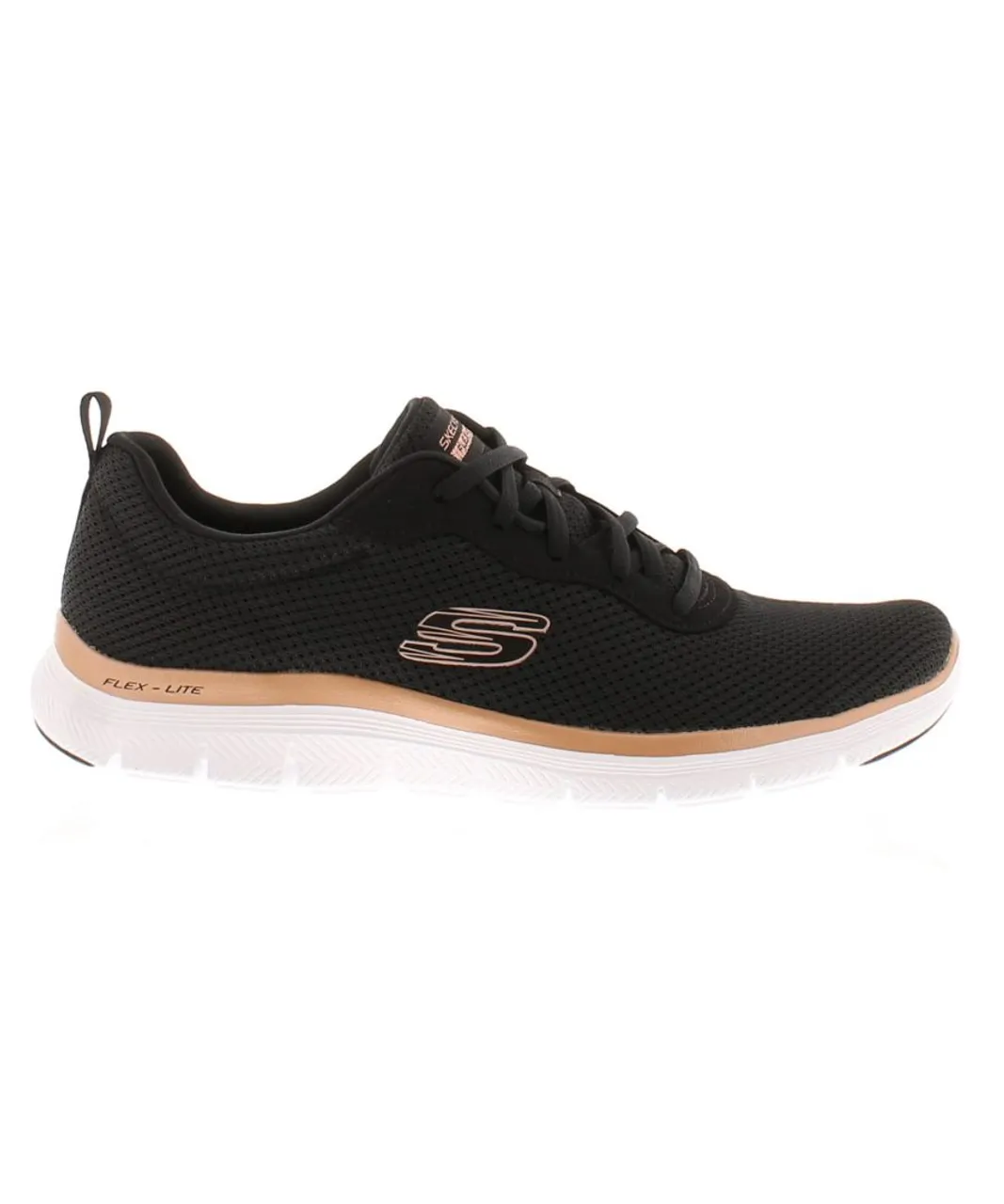 Skechers Womens Trainers Flex Appeal 4 0 Lace Up black rose gold