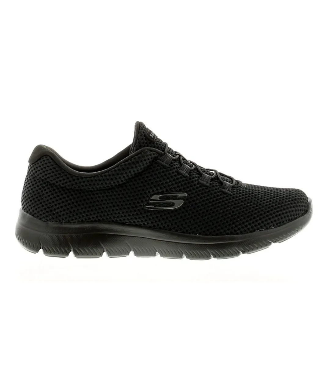 Skechers Womens Trainers summits Lace Up black Textile