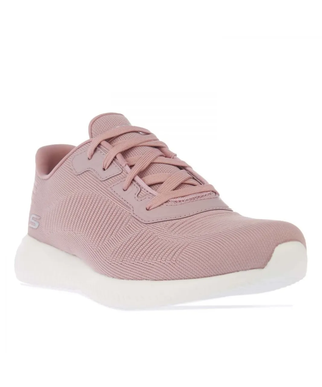 Skechers Womenss BOBS Squad Tough Talk Trainers in Blush Textile