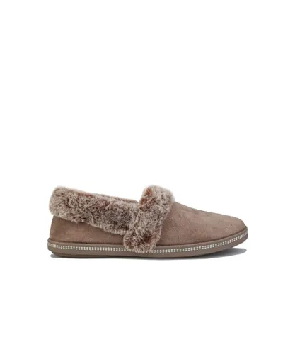 Skechers Womenss Cozy Campfire Team Toasty Slippers In Taupe - Brown Suede