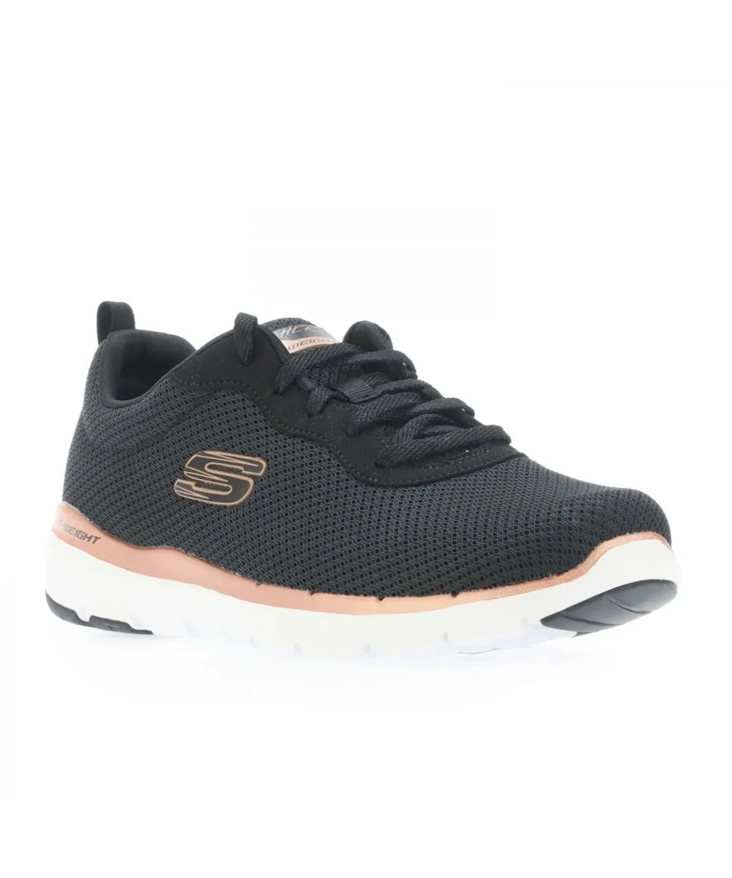 Skechers Womenss Flex Appeal 3.0 First Insight Trainers in Black Mesh