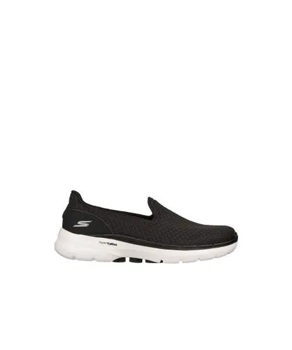 Skechers Womenss Go Walk Trainers in Black-White Canvas (archived)