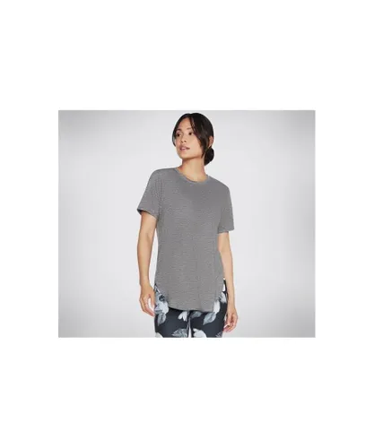 Skechers Womenss Godri T-Shirt in Charcoal Cotton