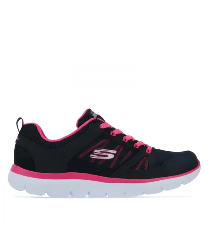 Skechers Womenss Summits New World Trainers in black pink Leather