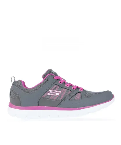 Skechers Womenss Summits New World Trainers in Charcoal Leather