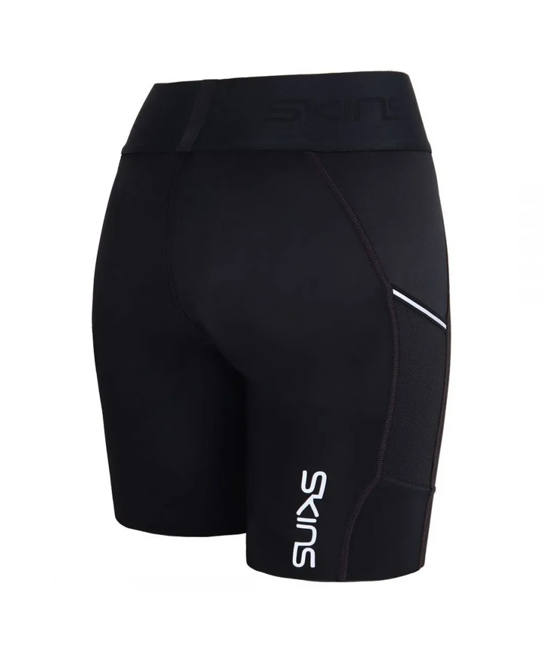 Skins Series-3 Stretch Waist Womens Training Half Tights Shorts ST40300029001 - Black Nylon