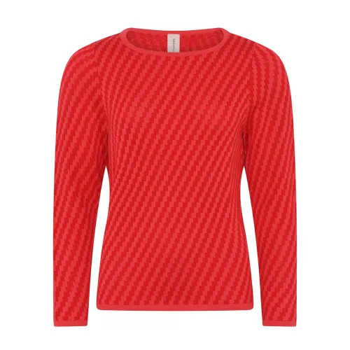 Skovhuus , Special Checked Pullover Blouse Pink/Red ,Red female, Sizes: