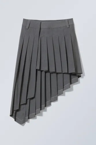 Skylar Pleated Midi Skirt - Grey