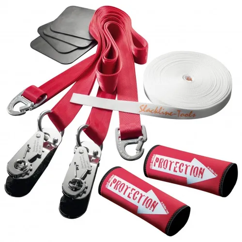 Slackline-Tools - Clip'n Slack Set 15 m - Slacklining size 15 m, red/white
