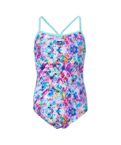 Slazenger Girls Mesh Back Swimsuit - Multicolour