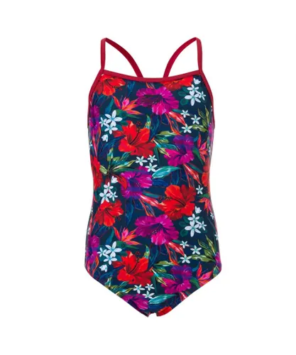 Slazenger Girls Thinstrap Swimsuit - Multicolour