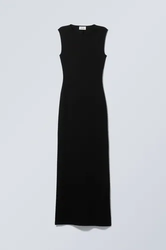 Sleeveless Slitted Maxi Dress - Black