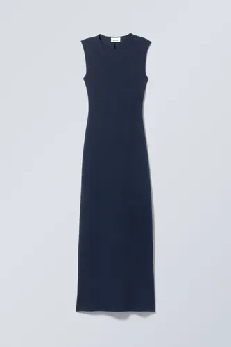 Sleeveless Slitted Maxi Dress - Blue