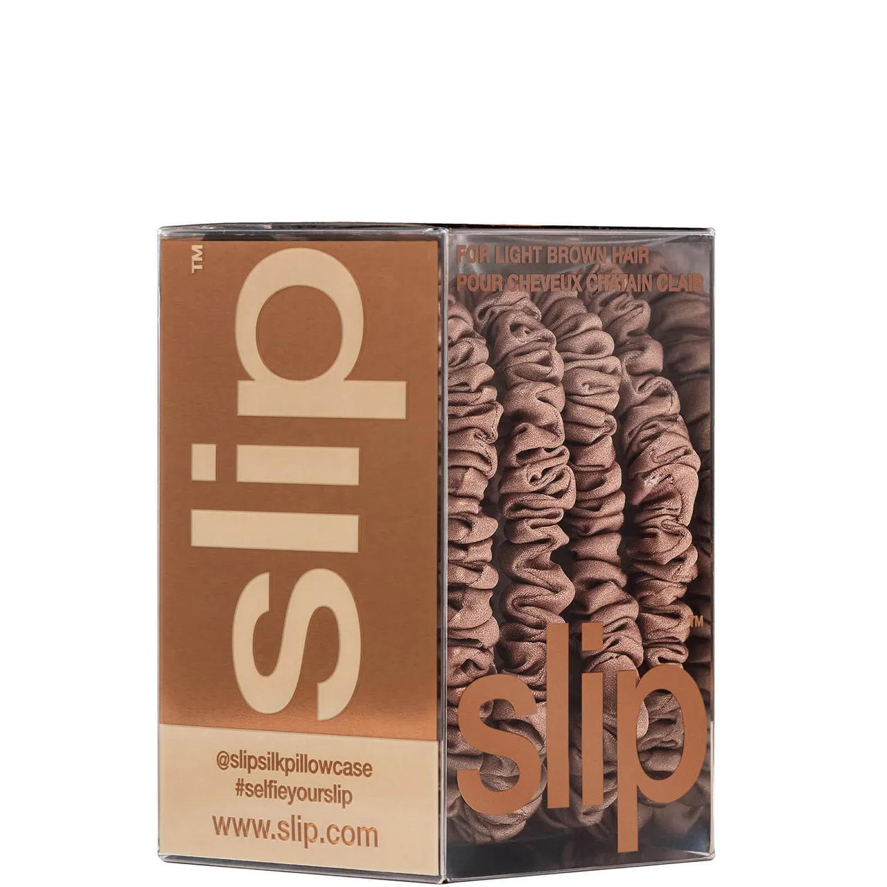 Slip Pure Silk Skinny Scrunchies (Various Colours) - Light brown