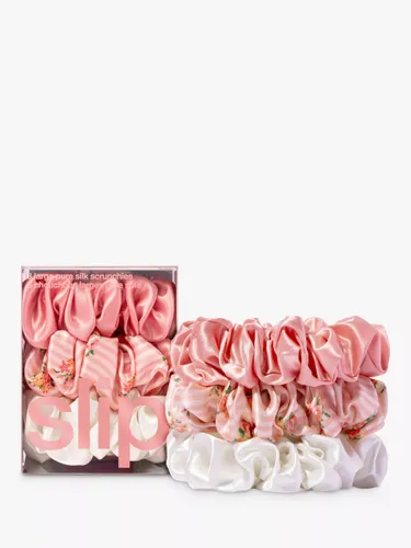 SlipÂ® Large Silk Scrunchies, Pack of 3 - Petal, Rose, White - Female