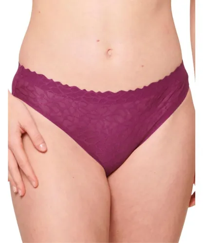 Sloggi Womens 10211268 Zero Feel Lace Brazilian Brief - Purple Elastane
