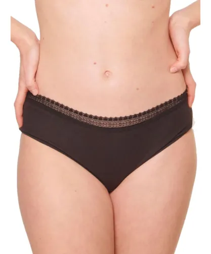 Sloggi Womens GO Ribbed Hipster Briefs 2 Pack - Black Cotton