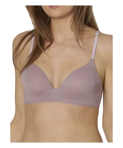 Sloggi Womens Wow Embrace Padded Soft Cup Bra - Purple Polyamide