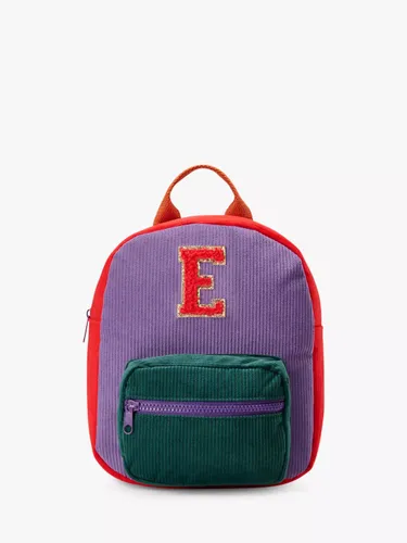 Small Stuff Kids' Initial Colour Block Backpack, Multi - E - Unisex