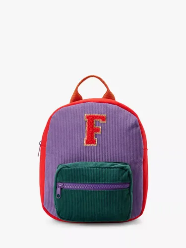 Small Stuff Kids' Initial Colour Block Backpack, Multi - F - Unisex