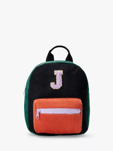 Small Stuff Kids' Initial Colour Block Backpack, Multi - J - Unisex