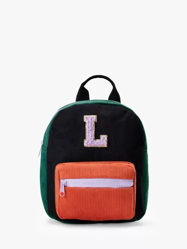 Small Stuff Kids' Initial Colour Block Backpack, Multi - L - Unisex