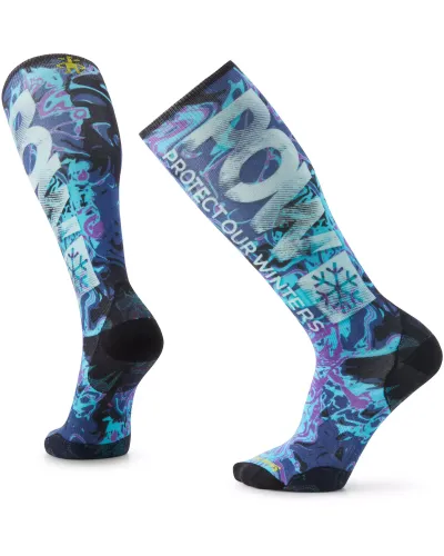 Smartwool Zero Cushion Ski Socks - Twilight Blue POW Print