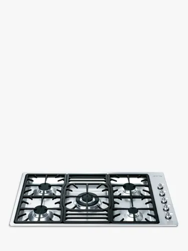 Smeg PGF95-4 Gas Hob, Stainless Steel - Stainless Steel - Unisex