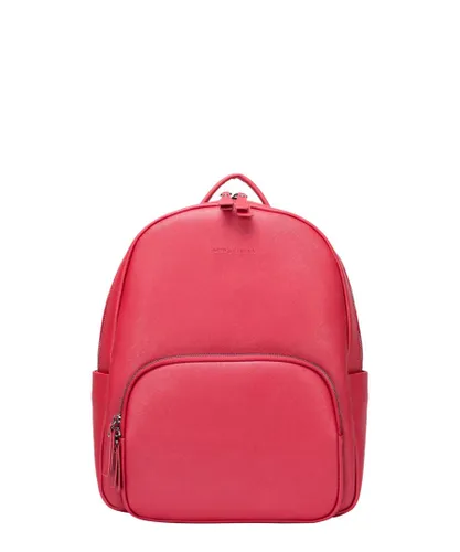 Smith & Canova Mens SAFFIANO LEATHER ZIP AROUND BACKPACK - Red - One Size