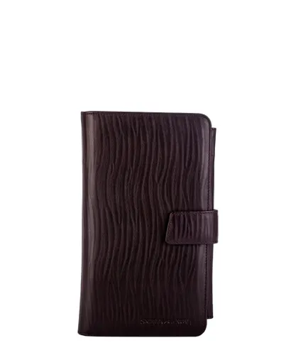 Smith & Canova Unisex EMBOSSED LEATHER CARD & DOCUMENT CASE - Brown - One Size