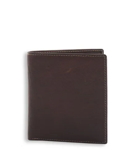 Smith & Canova Unisex SMOOTH LEATHER BI-FOLD CARD WALLET - Brown - One Size