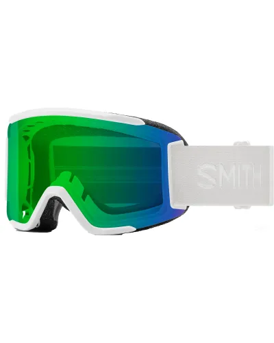 Smith Squad S White Vapor / ChromaPop Everyday Green Mirror + Clear Goggles - White Vapor