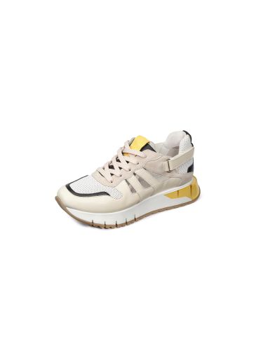 Sneakers in calf nappa and calf suede leather Softwaves beige size: 38
