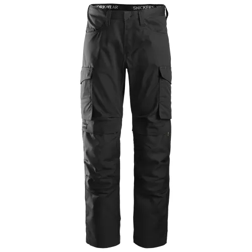 Snickers Mens Service Trousers + Knee Pockets (Black)