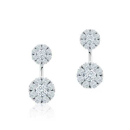 Snowflake Round Jacket 1.39cttw Diamond Earrings