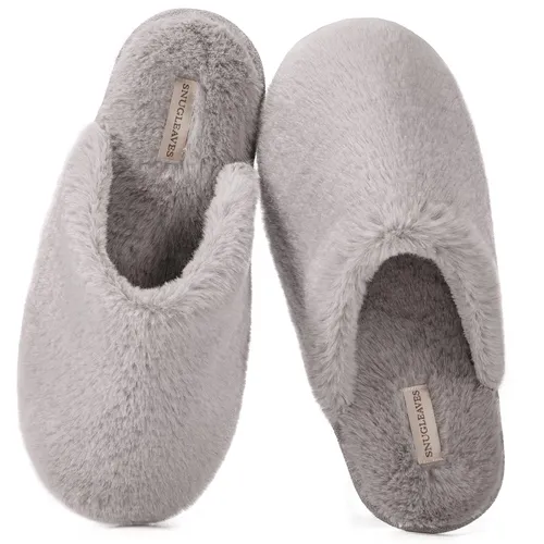 Snug Leaves Ladies' Fluffy Memory Foam Slip on Slippers