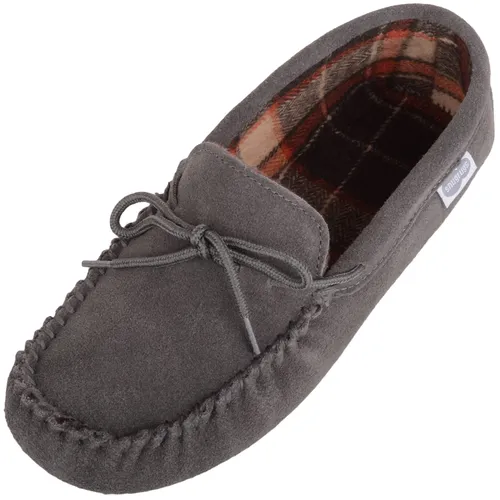 SNUGRUGS Rupert Mens Suede Moccasin Slippers with Cotton
